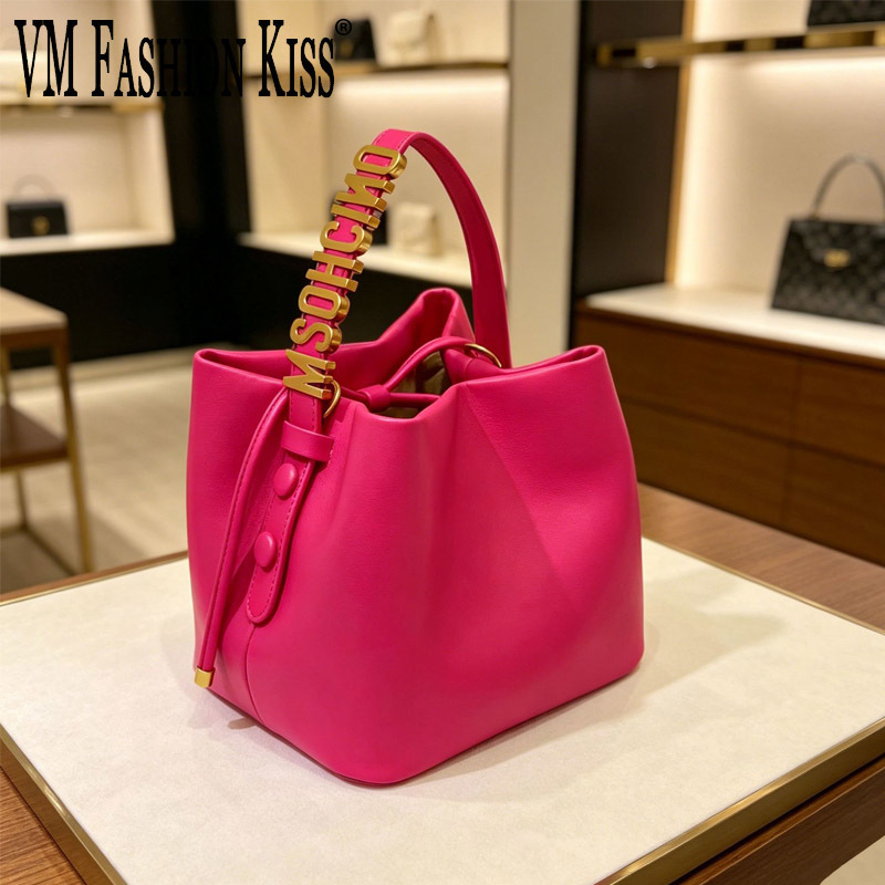 Luxury Bags Gold - 2026 New Light Luxury Drawstring Bucket