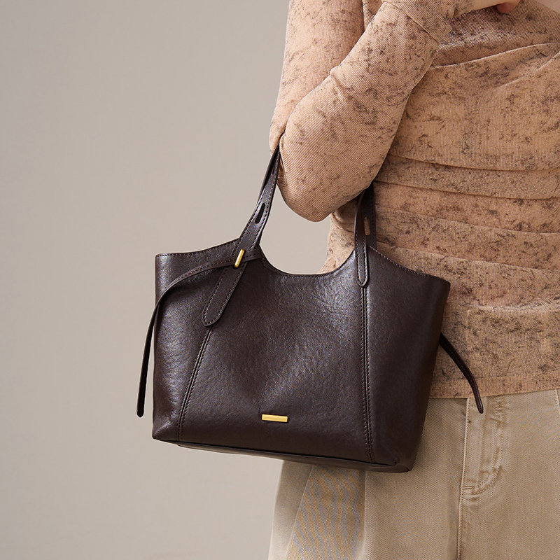 Luxury Bags Gold - Women's Genuine Cowhide Leather Luxury Tote