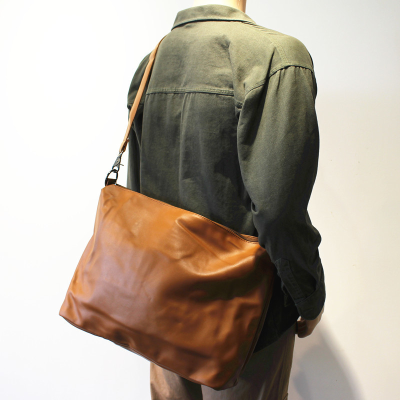 Canvas Tote Designer - Brown Soft Leather Crossbody Bags for