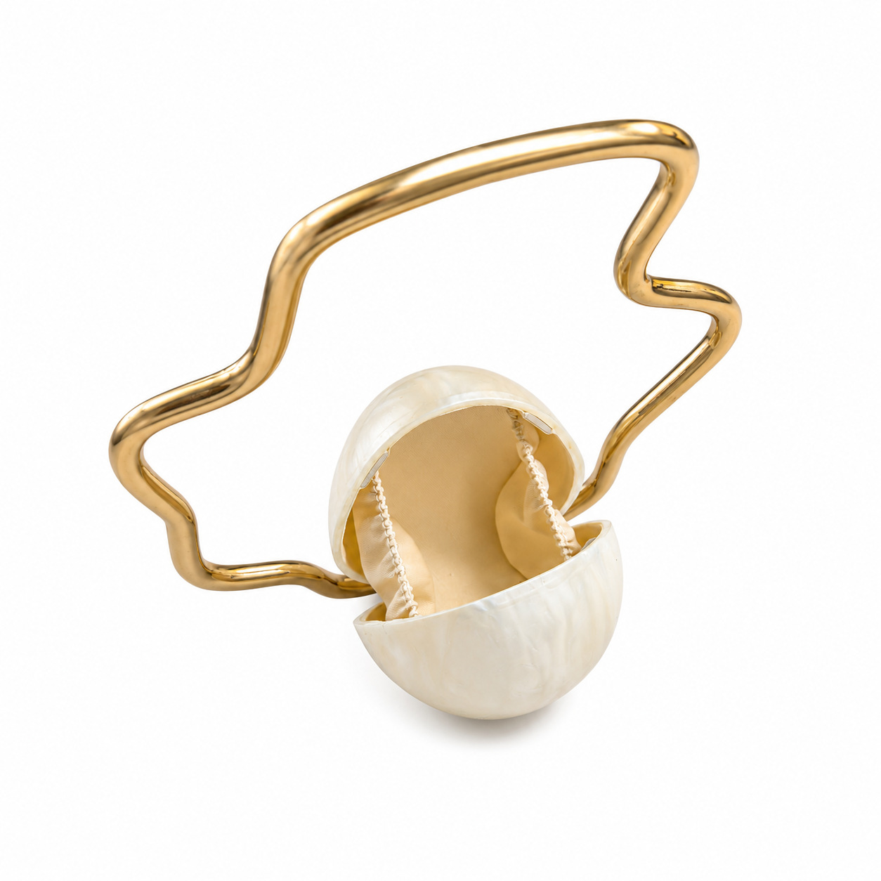 Women mini Acrylic egg bag cut - огляд і ціна Luxury Bags Gold