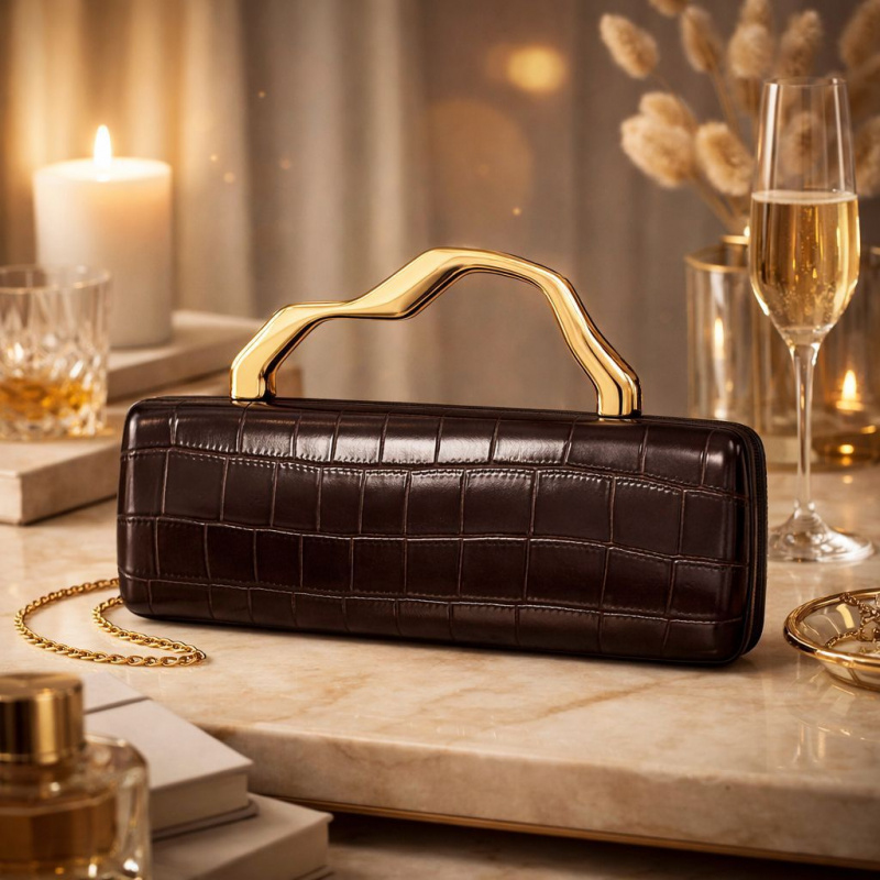 Black Crocodile Pattern Evenin - огляд і ціна Luxury Bags Gold
