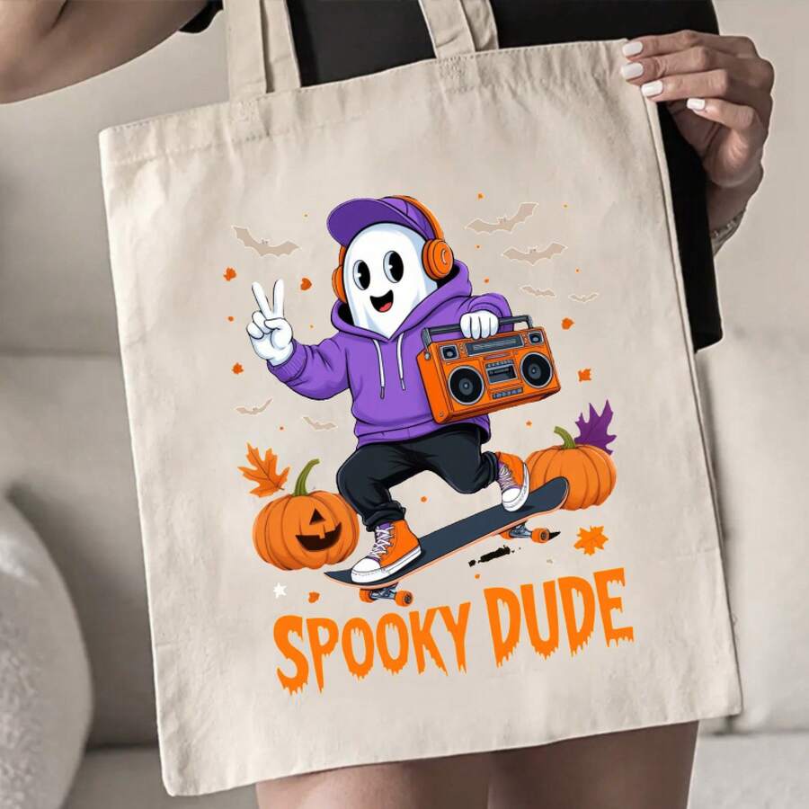 Halloween Tote Bag With Spooky - огляд і ціна Canvas Tote Designer