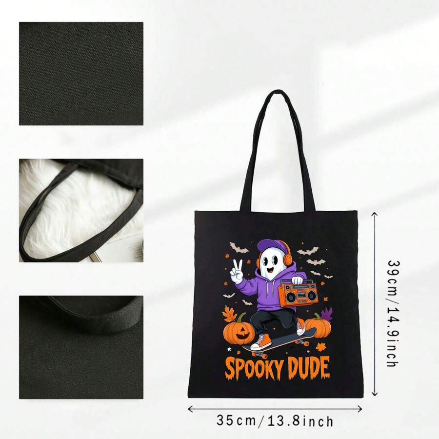 Halloween Tote Bag With Spooky - огляд і ціна Canvas Tote Designer