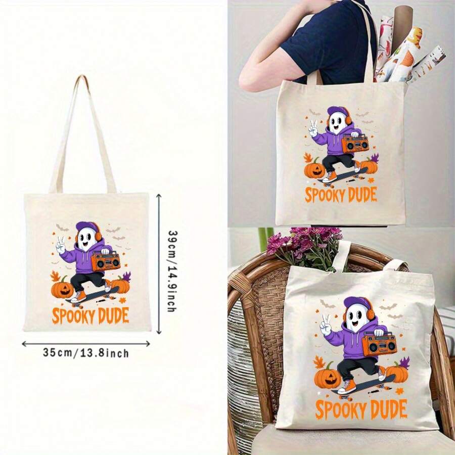 Halloween Tote Bag With Spooky - огляд і ціна Canvas Tote Designer