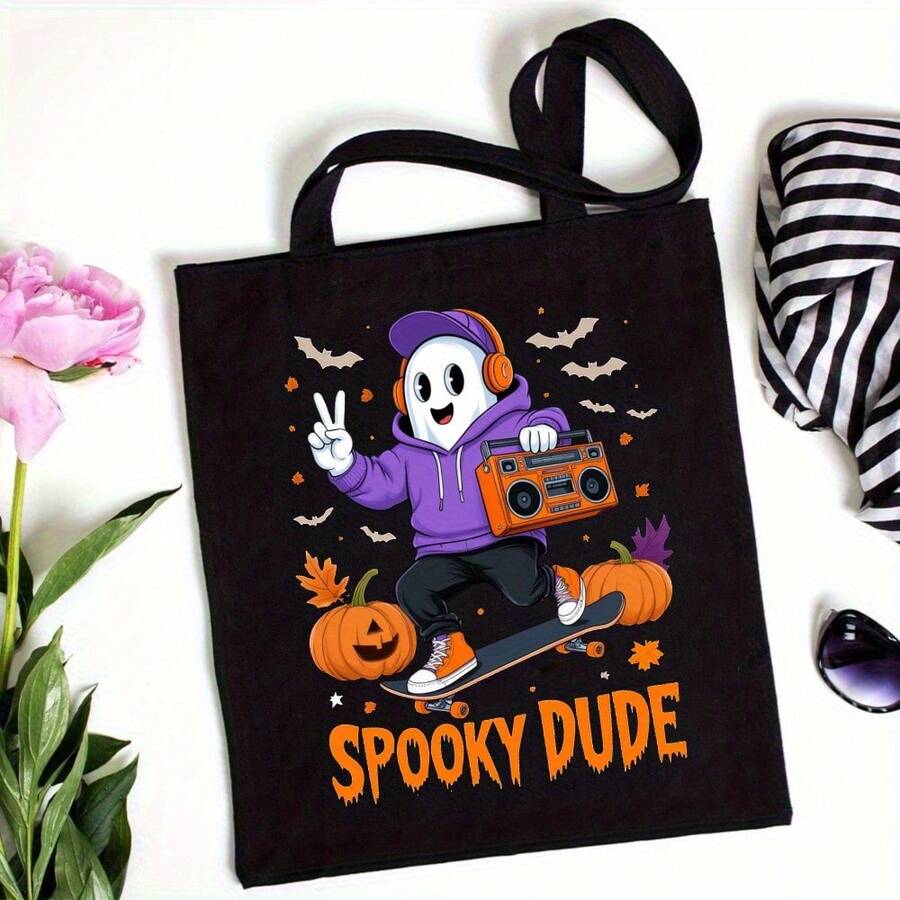 Halloween Tote Bag With Spooky - огляд і ціна Canvas Tote Designer