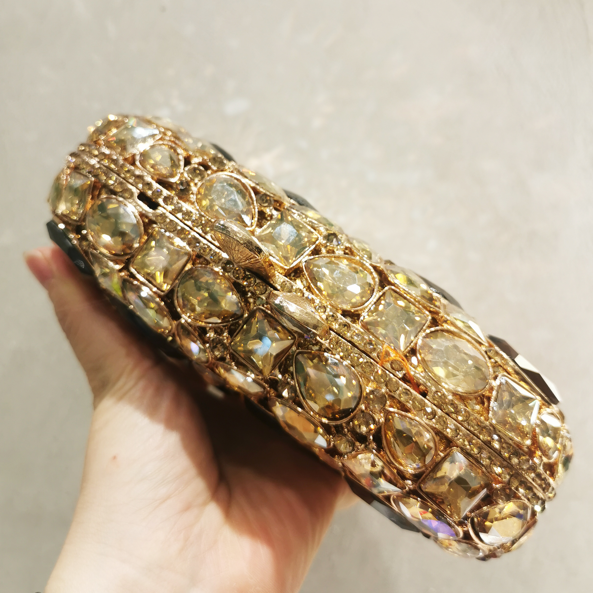 Gold/Silver Big Stone Evening  - огляд і ціна Luxury Bags Gold