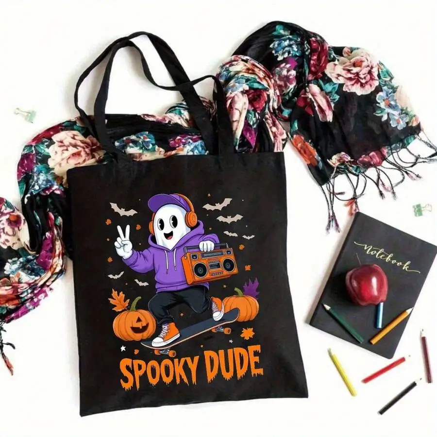 Halloween Tote Bag With Spooky - огляд і ціна Canvas Tote Designer