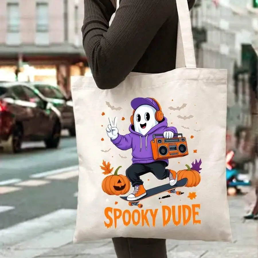 Halloween Tote Bag With Spooky - огляд і ціна Canvas Tote Designer