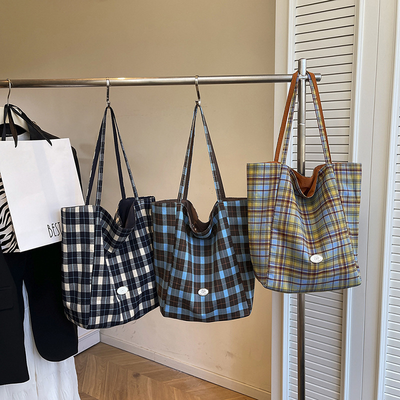 Plaid Tote Bag for Women Shoul - огляд і ціна Canvas Tote Designer