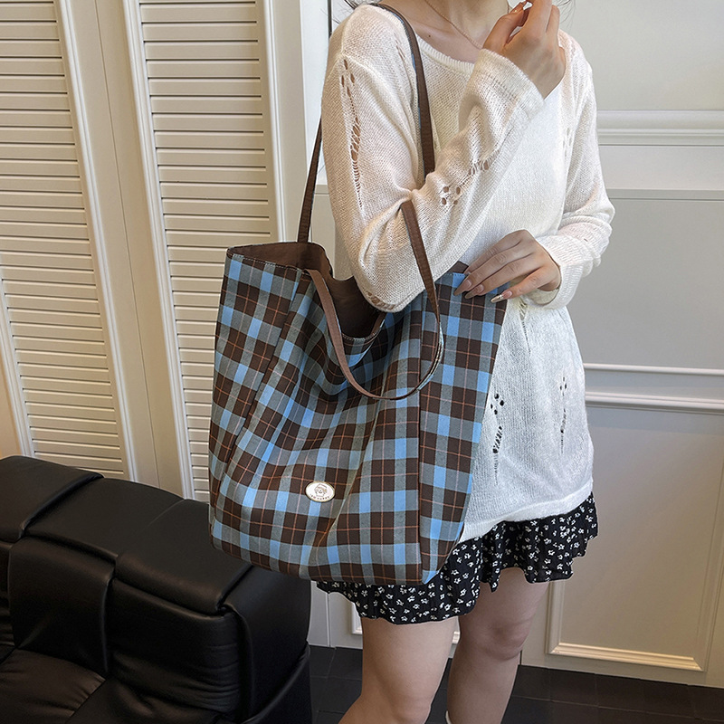 Plaid Tote Bag for Women Shoul - огляд і ціна Canvas Tote Designer