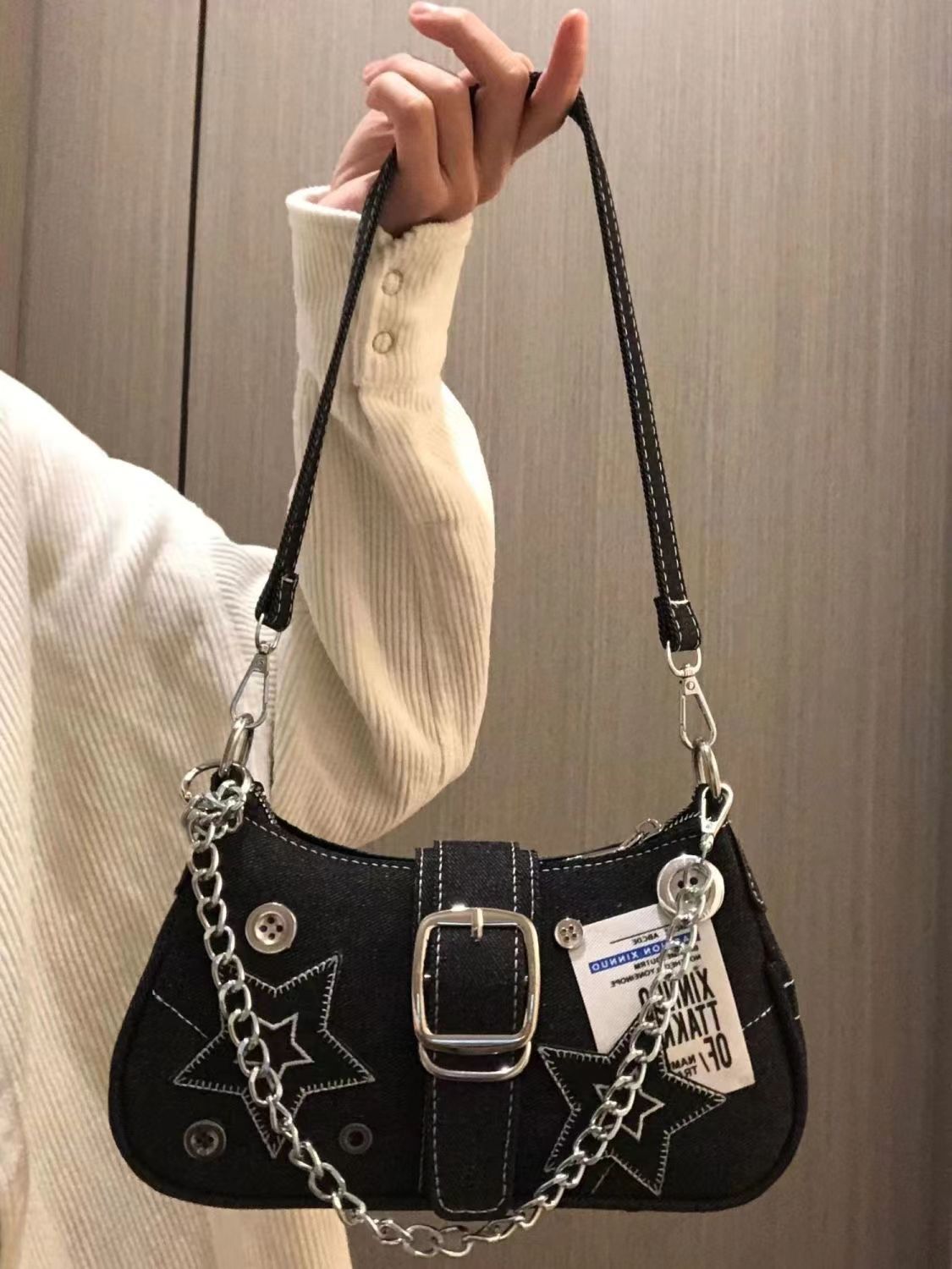 Women's Y2K Star Denim Half Mo - огляд і ціна Canvas Tote Designer