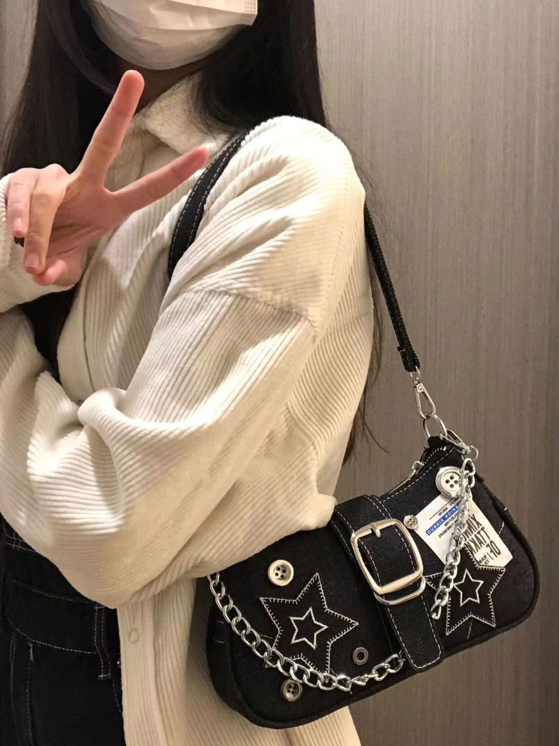 Women's Y2K Star Denim Half Mo - огляд і ціна Canvas Tote Designer